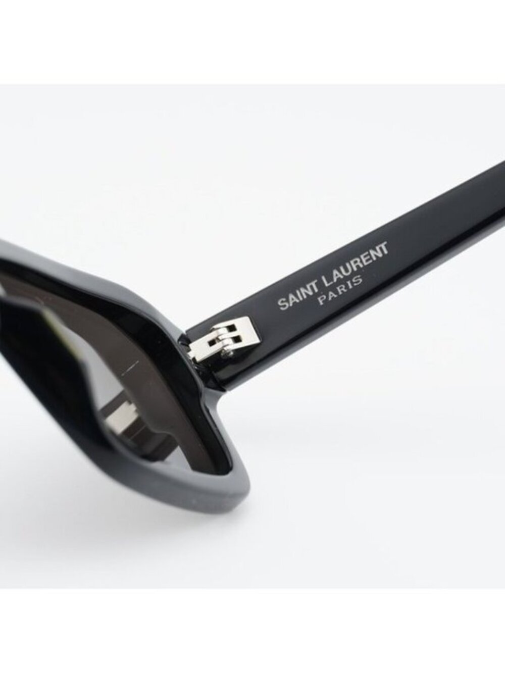 Saint Laurent SL611 001 Sunglasses Black Rectangle Frame, Grey Lenses - Picture 4 of 12